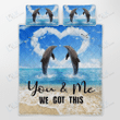 Dolphin You & Me We Got It Quilt Bedding Set, Quilt, 2 Pillow covers, Comforter, Bed Sheet Set, Dolphin lover Gift