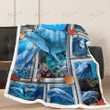 Dolphin Blanket 3d Frame Gifts Dolphin Lovers, Sherpa Fleece Blanket Throw, Home & Living