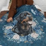 ROTTWEILER Blanket Floral [09-B] | | Gifts Dog Cat Lovers, Sherpa Fleece Blanket Throw, Home & Living