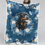 ROTTWEILER Blanket Floral [09-B] | | Gifts Dog Cat Lovers, Sherpa Fleece Blanket Throw, Home & Living