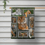 TIGER - Frame Blanket [10-D] | | Gifts Dog Cat Lovers, Sherpa Fleece Blanket Throw, Home & Living