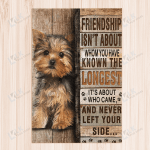 YORKSHIRE - CANVAS Friendship Isn't About Whom You [11-B] | Framed, Best Gift, Pet Lover, Housewarming, Wall Art Print, Home Decor