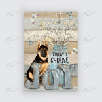 GERMAN SHEPHERD - CANVAS Today I Choose JOY [11-B] | Framed, Best Gift, Pet Lover, Housewarming, Wall Art Print, Home Decor