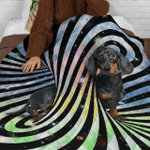 DACHSHUND - Blanket Abstract [11-T] | | Gifts Dog Cat Lovers, Sherpa Fleece Blanket Throw, Home & Living