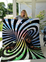 ROTTWEILER - Blanket Abstract [11-T] | | Gifts Dog Cat Lovers, Sherpa Fleece Blanket Throw, Home & Living