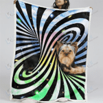YORKSHIRE - Blanket Abstract [11-T] | | Gifts Dog Cat Lovers, Sherpa Fleece Blanket Throw, Home & Living