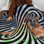 GERMAN SHEPHERD - Blanket Abstract [11-T] | | Gifts Dog Cat Lovers, Sherpa Fleece Blanket Throw, Home & Living