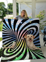 LABRADOR - Blanket Abstract [11-T] | | Gifts Dog Cat Lovers, Sherpa Fleece Blanket Throw, Home & Living