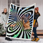 GERMAN SHEPHERD - Blanket Abstract [11-T] | | Gifts Dog Cat Lovers, Sherpa Fleece Blanket Throw, Home & Living
