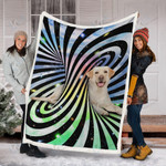 LABRADOR - Blanket Abstract [11-T] | | Gifts Dog Cat Lovers, Sherpa Fleece Blanket Throw, Home & Living