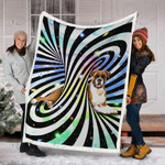 BOXER - Blanket Abstract [11-T] | | Gifts Dog Cat Lovers, Sherpa Fleece Blanket Throw, Home & Living