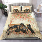 Dachshund  Beautiful Flower Butterfly Bedding set | Duvet covers & 2 Pillow Shams, Comforter, Bed Sheet [ID3-N]