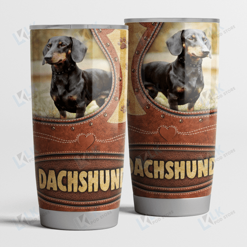 DACHSHUND - TUMBLER Leather 056 [ID3-N]