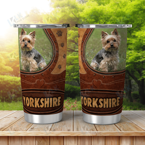 YORKSHIRE TERRIER - TUMBLER Leather 056 [ID3-N]
