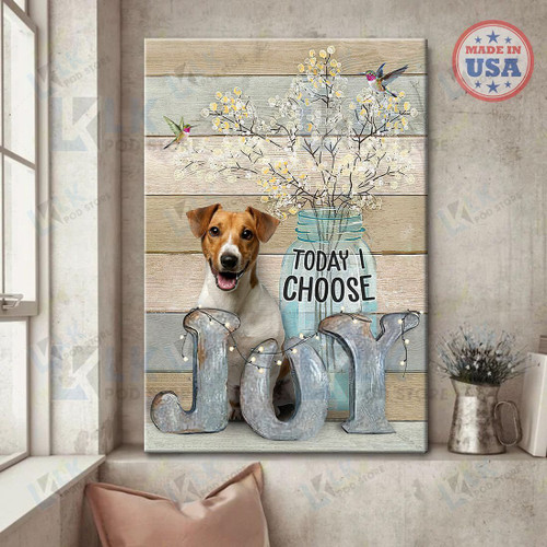 JACK RUSSELL - CANVAS Today I Choose Joy [ID3-D] | Framed, Best Gift, Pet Lover, Housewarming, Wall Art Print, Home Decor