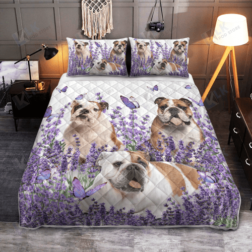 BULLDOG Quilt Bedding Set Purple Flower [ID3-D] | Quilt, 2 Pillow covers, Comforter, Bed Sheet Set