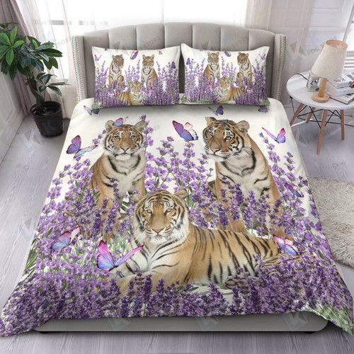 TIGER Bedding Set Purple Flower [ID3-N] | Duvet cover, 2 Pillow Shams, Comforter, Bed Sheet