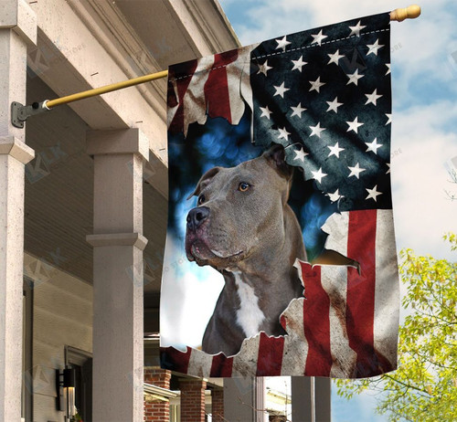  PITBULL - Flag Patriot American [ID3-D] | House Garden Flag, Dog Lover, New House Gifts, Home Decoration