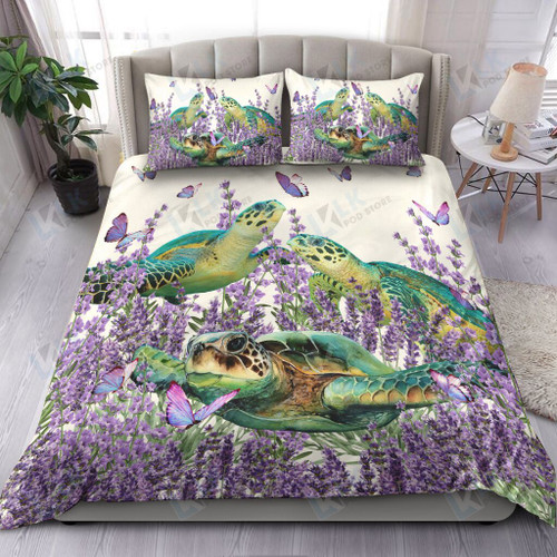 TURTLE Bedding Set Purple Flower [ID3-K] | Duvet cover, 2 Pillow Shams, Comforter, Bed Sheet