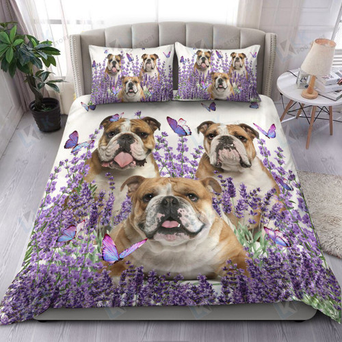 BULLDOG Bedding Set Purple Flower V2 | Duvet cover, 2 Pillow Shams, Comforter, Bed Sheet