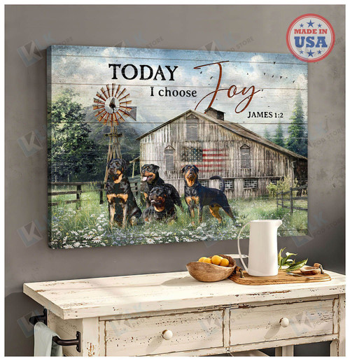 Rottweiler ToDay I Choose Joy Jame | Rottweiler Dog Lovers Gift Canvas,Canvas art wall decor, Canvas wall art  [ID3-D]