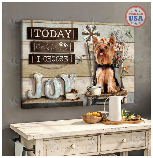 Yorkshire Today I Choose Joy Jame 1:2 | Framed, Best Gift, Pet Lover, Housewarming, Wall Art Print, Home Decor [ID3-D]