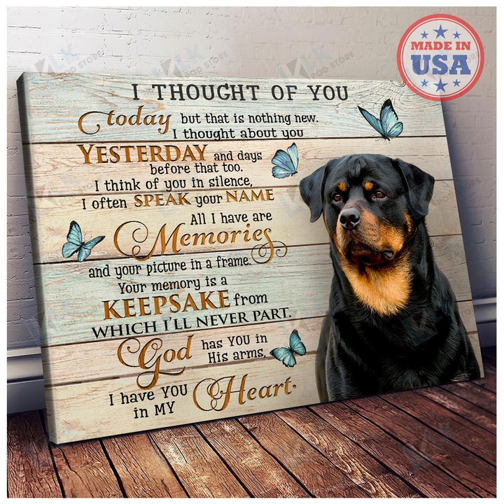 ROTTWEILER Canvas I Thought Of You Our, Framed, Best Gift, Rottweiler Lover, Housewarming, Wall Art Print, Home Decor