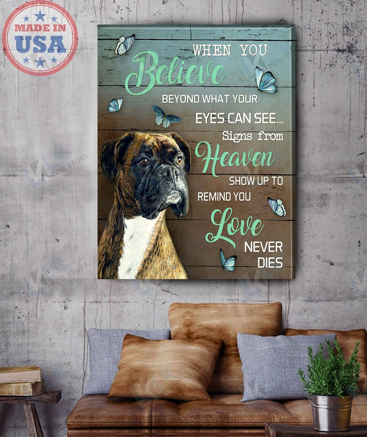 When You Believe Beyond What Your Eyes Can See Boxer Canvas, | Framed, Best Gift for Boxer Lover, Housewarming, Wall Art Print, Home Decor