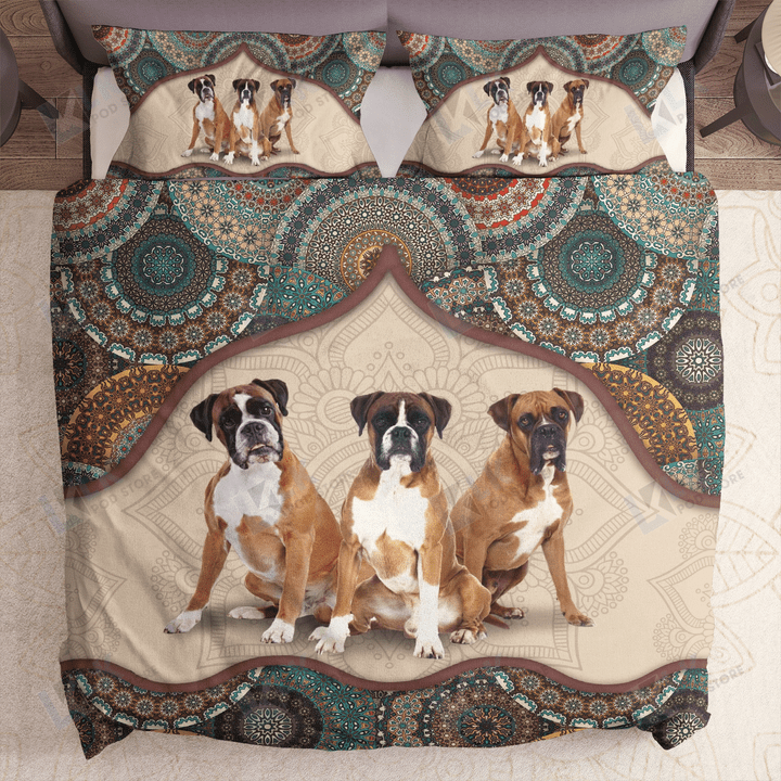BOXER Bedding Set Dog Lover | Duvet cover, 2 Pillow Shams, Comforter, Bed Sheet