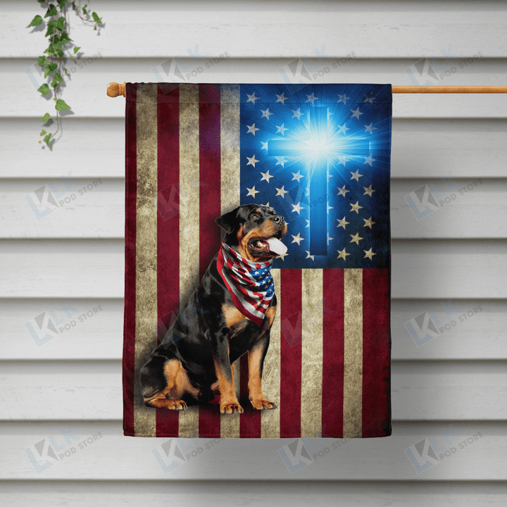 Rottweiler - Flag Cross | House Garden Flag, Dog Lover, New House Gifts, Home Decoration