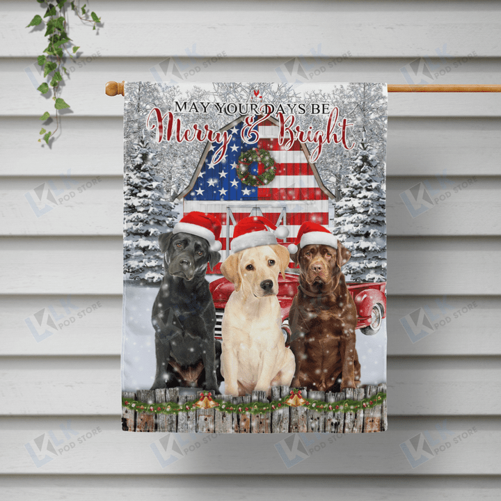  LABRADOR - Flag Merry Christmas [10-B] | House Garden Flag, Dog Lover, New House Gifts, Home Decoration