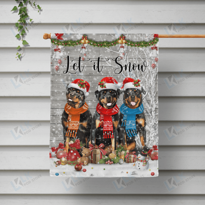  ROTTWEILER - Flag Let It Snow [10-B] | House Garden Flag, Dog Lover, New House Gifts, Home Decoration