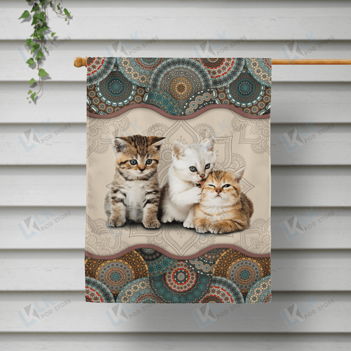  CAT - Flag 004 [10-D] | House Garden Flag, Dog Lover, New House Gifts, Home Decoration