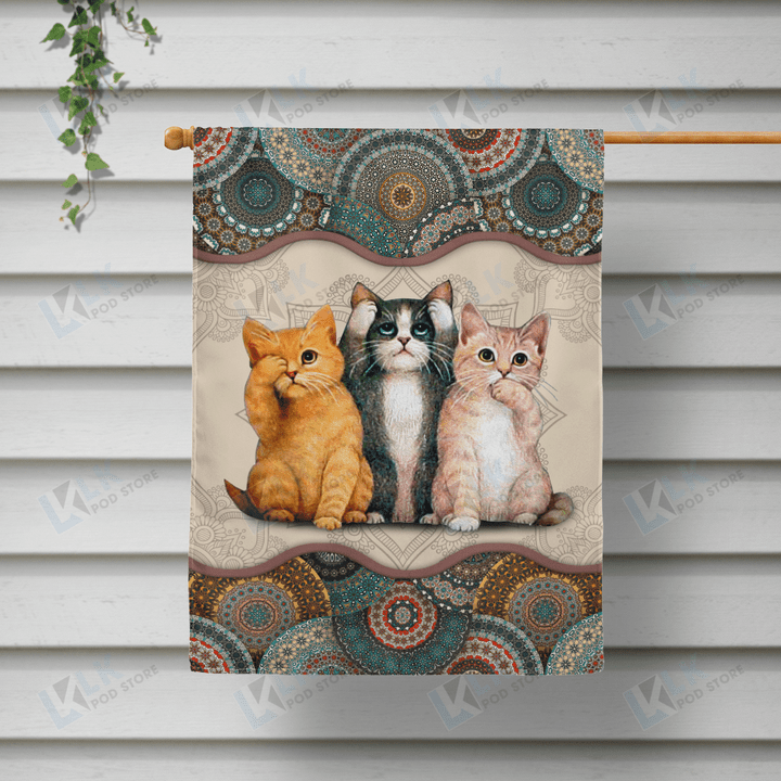  CAT - Flag 002 [10-D] | House Garden Flag, Dog Lover, New House Gifts, Home Decoration