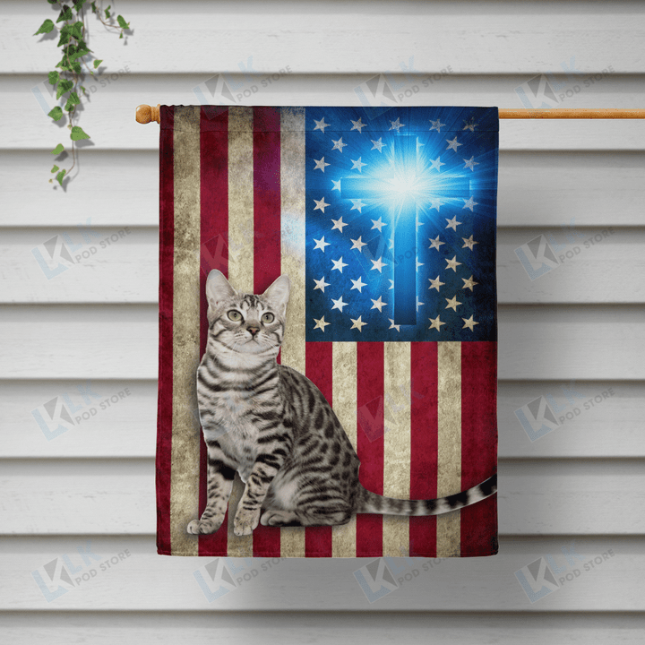  CAT - Flag Cross [10-T] | House Garden Flag, Dog Lover, New House Gifts, Home Decoration