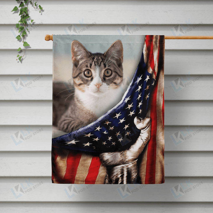  CAT - Flag usa flag 2 [10-T] | House Garden Flag, Dog Lover, New House Gifts, Home Decoration