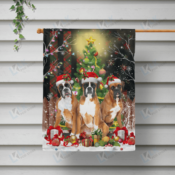  BOXER  - Flag Christmas 0856 [10-B] | House Garden Flag, Dog Lover, New House Gifts, Home Decoration