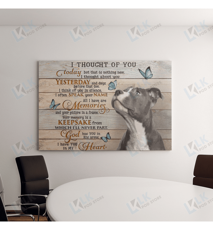 PITBULL - CANVAS I Thought Of You | Framed, Best Gift, Pet Lover, Housewarming, Wall Art Print, Home Decor