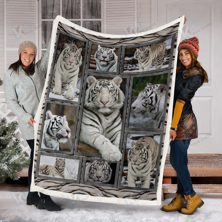 TIGER Blanket [11-D] | | Gifts Dog Cat Lovers, Sherpa Fleece Blanket Throw, Home & Living