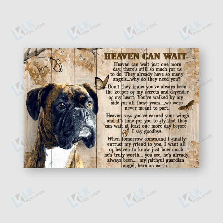 BOXER - CANVAS Heaven Can Wait [11-D] | Framed, Best Gift, Pet Lover, Housewarming, Wall Art Print, Home Decor