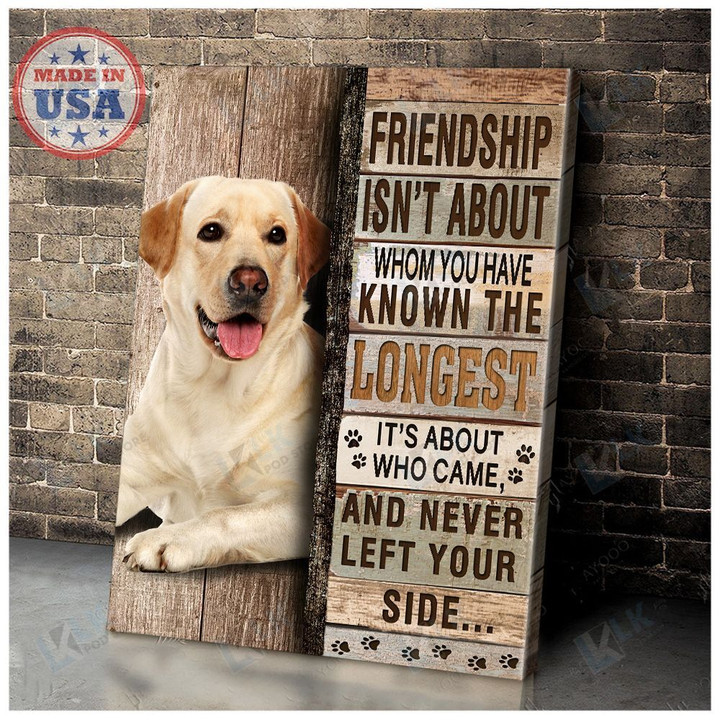 LABRADOR - CANVAS Friendship Isn't About Whom You [11-B] | Framed, Best Gift, Pet Lover, Housewarming, Wall Art Print, Home Decor