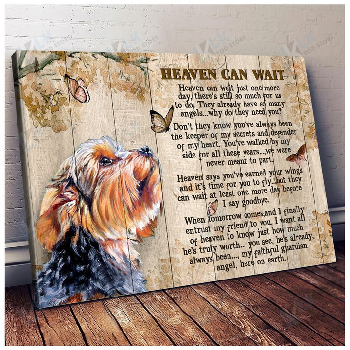 YORKSHIRE - CANVAS Heaven Can Wait [11-D] | Framed, Best Gift, Pet Lover, Housewarming, Wall Art Print, Home Decor