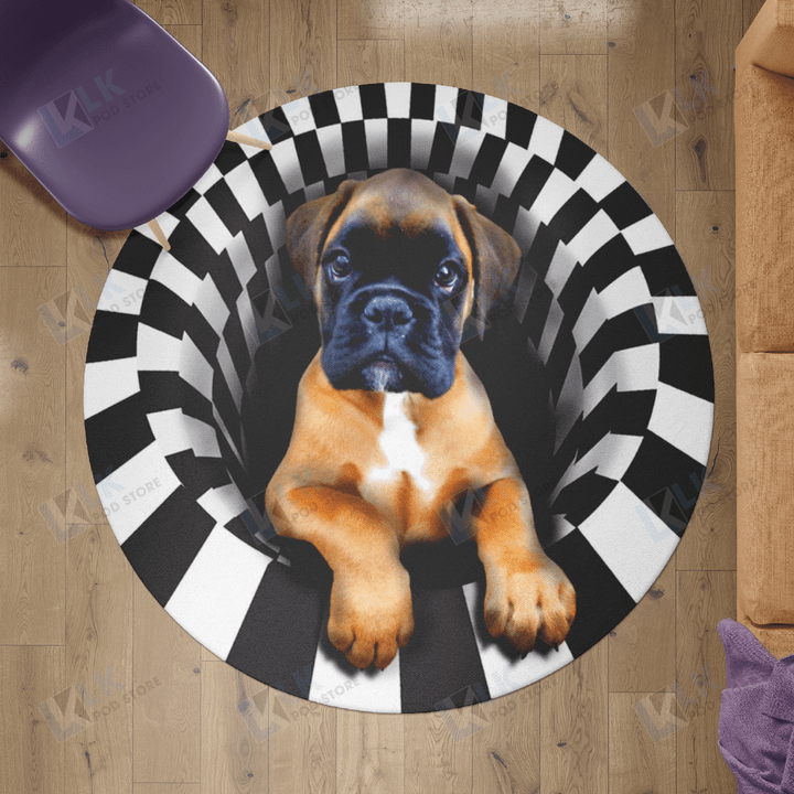 BOXER - Abstract Round Carpet [12-N]