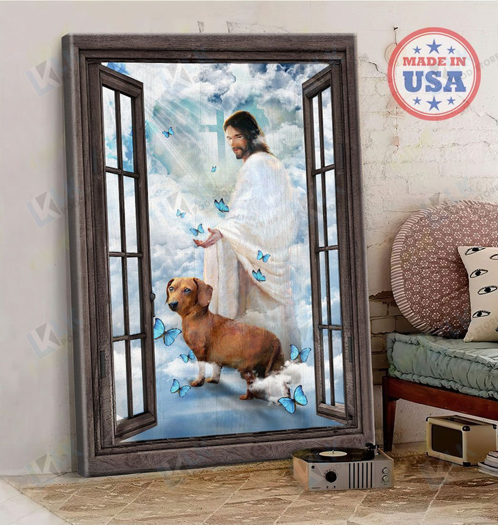 DACHSHUND  - CANVAS To The Beautiful World  [ID3-D] | Framed, Best Gift, Pet Lover, Housewarming, Wall Art Print, Home Decor