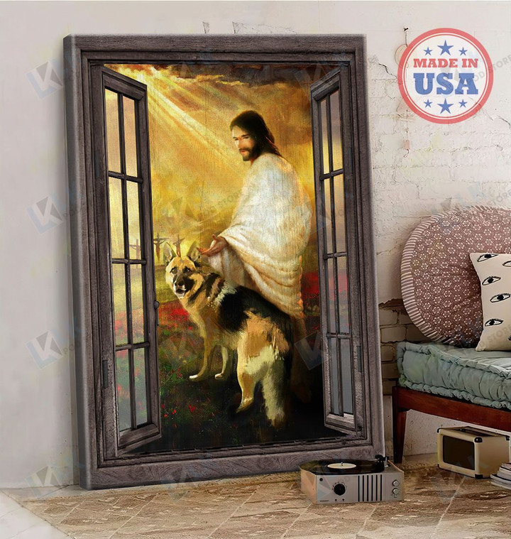 GERMAN  - CANVAS Going To Home With Jesus [ID3-D] | Framed, Best Gift, Pet Lover, Housewarming, Wall Art Print, Home Decor