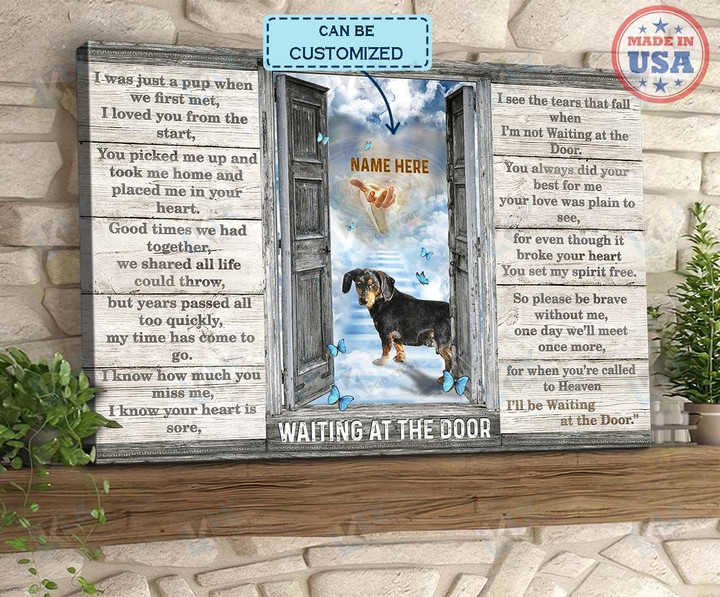 Dachshund - CANVAS CUSTOM Waiting At The Door [ID3-T] | Framed, Best Gift, Pet Lover, Housewarming, Wall Art Print, Home Decor