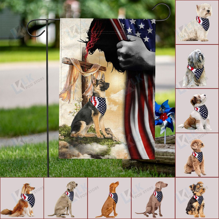 Personalized Flag One Nation Under God [ID3-N] | House Garden Flag, Dog Lover, New House Gifts, Home Decoration, God, Jesus