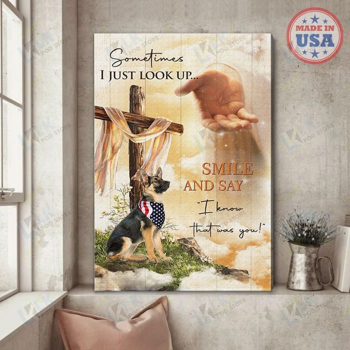 Sometimes I Just Look Up Personalized Dog and God Canvas | Framed, Best Gift, Dog Lover, Housewarming, Wall Art Print, Home Decor