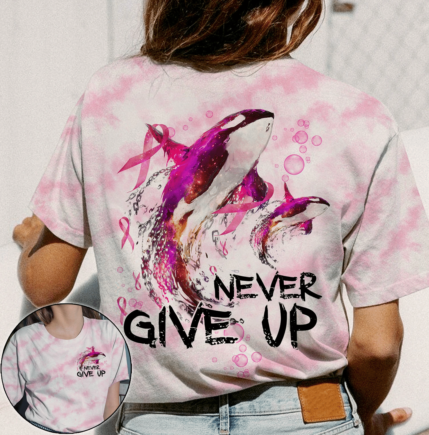 Never Give Up Dolphin Breast Cancer - Tlty1809214ki