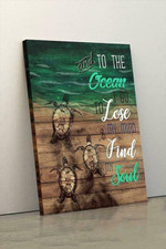 turtles and to the ocean i go to lose my mind and find my soul poster canvas